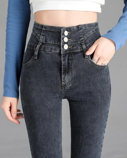 Women's Vintage High-Waisted Stretch Skinny Jeans