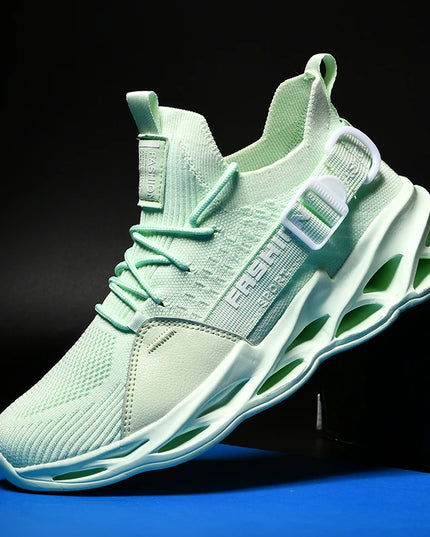 Men's Lightweight Fluorescent Running Sneakers - Breathable, Comfortable, Non-Slip