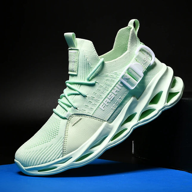 Men's Lightweight Fluorescent Running Sneakers - Breathable, Comfortable, Non-Slip