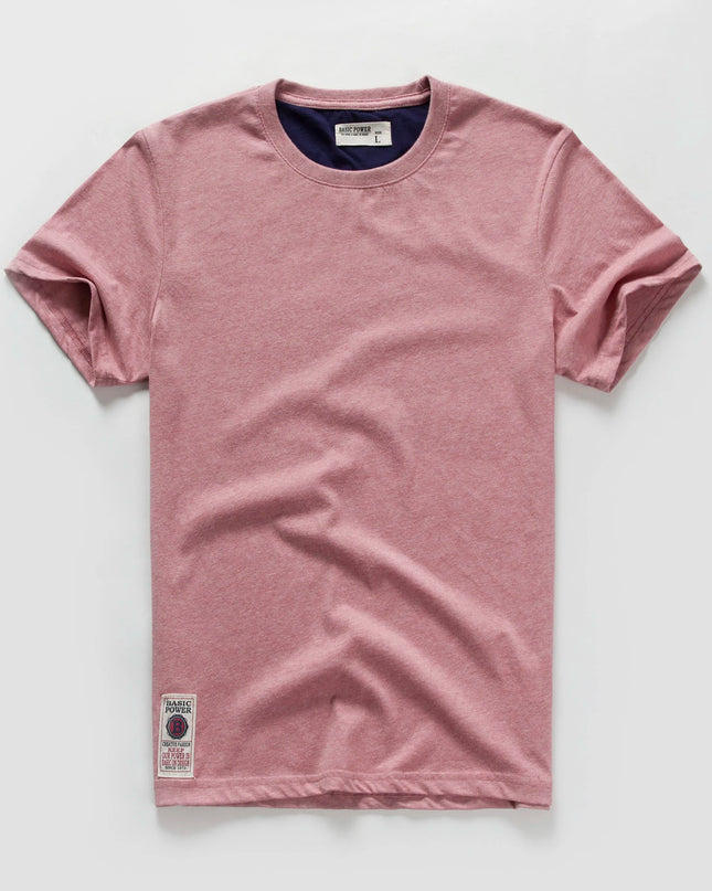 Men's Cotton Casual T-Shirt - Basic O-Neck Tee