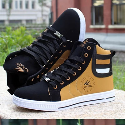 Men's High-Top Lace-Up Sneakers - Various Colors