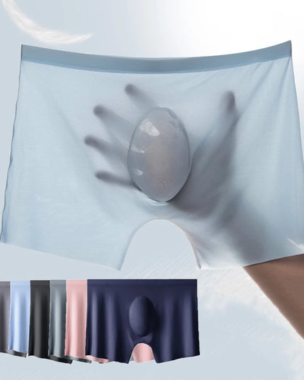3-pack Men's Ultra-Thin Breathable Seamless Ice Silk Hipster Boxers