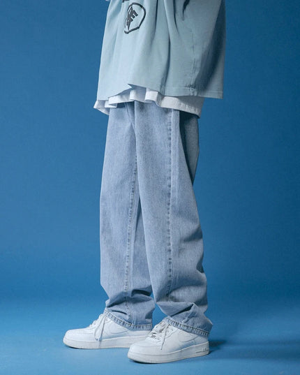 Men's Baggy Jeans - Trendy Korean Streetwear Denim Jeans