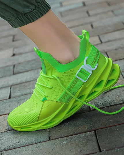 Men's Lightweight Fluorescent Running Sneakers - Breathable, Comfortable, Non-Slip