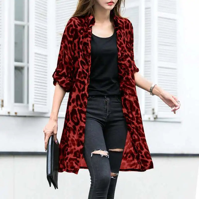 Zanzea Women's Casual Leopard Print Cardigan - Various Colors