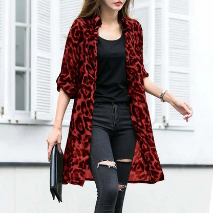 Zanzea Women's Casual Leopard Print Cardigan - Various Colors