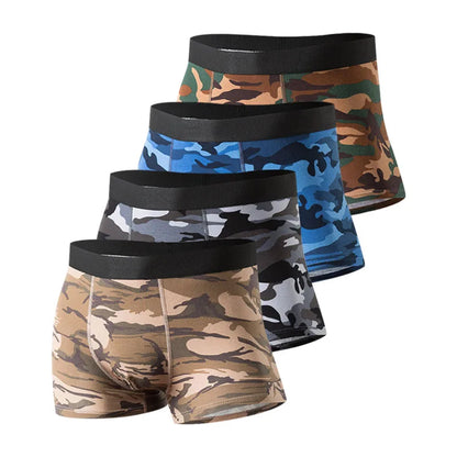 Men's Camo Cotton Boxer Briefs – 4 Pack Comfortable Mens Underwear