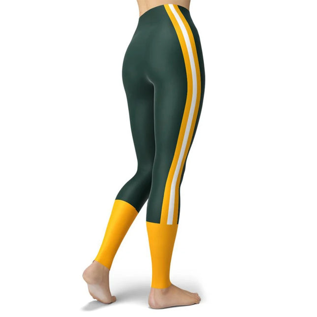 Women’s Striped High-Waist Skinny Leggings with Elastic Waist