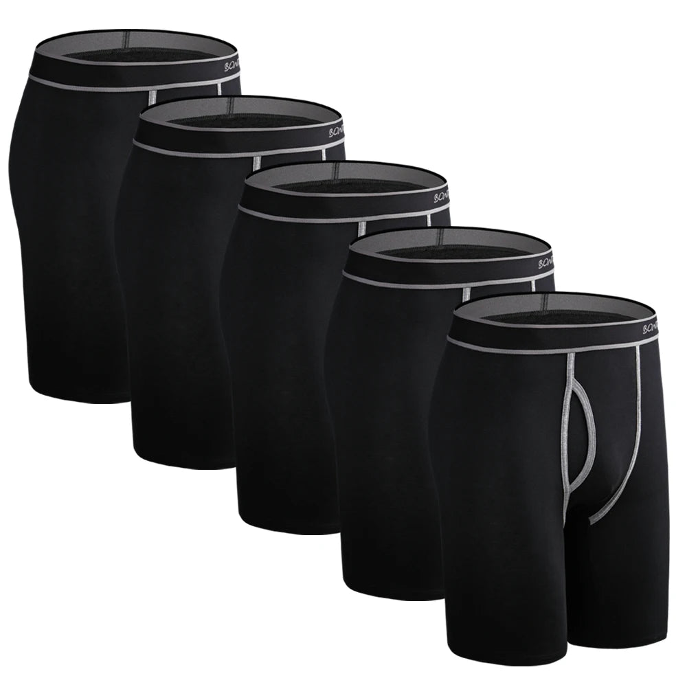 5 Pack Men's Cotton Boxer Shorts – Comfortable Breathable Men's Underwear Set