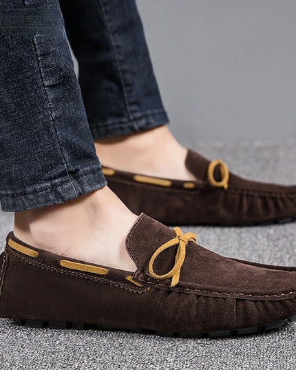 Men's Leather Loafers - Slip-On Flats, Lightweight Casual Shoes
