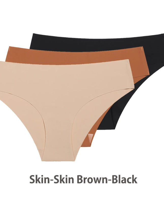 3-Pack Seamless Ice Silk T-Back Thongs for Women - Breathable Underwear