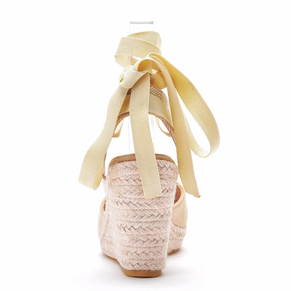 Stylish Closed-Toe Bandage  Wedge Sandals for Women