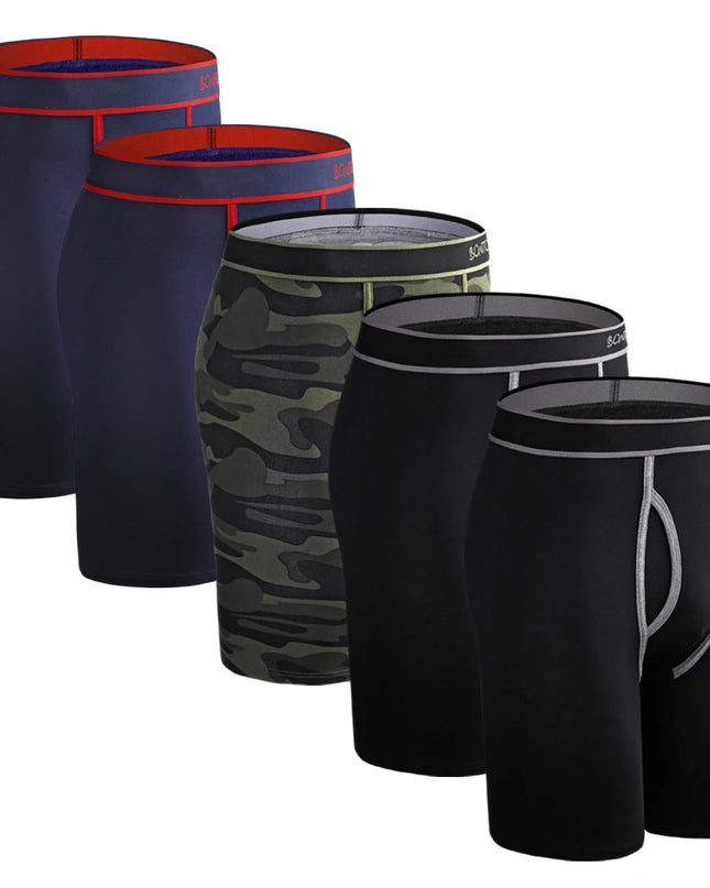 5 Pack Men's Cotton Boxer Shorts – Comfortable Breathable Men's Underwear Set