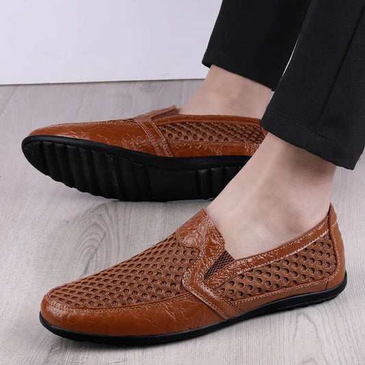 Men's Breathable Mesh Loafers – Lightweight, Non-Slip Outdoor Walking Shoes