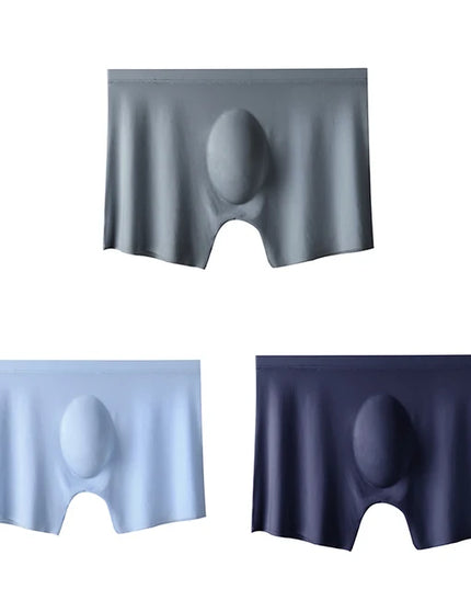 3-pack Men's Ultra-Thin Breathable Seamless Ice Silk Hipster Boxers
