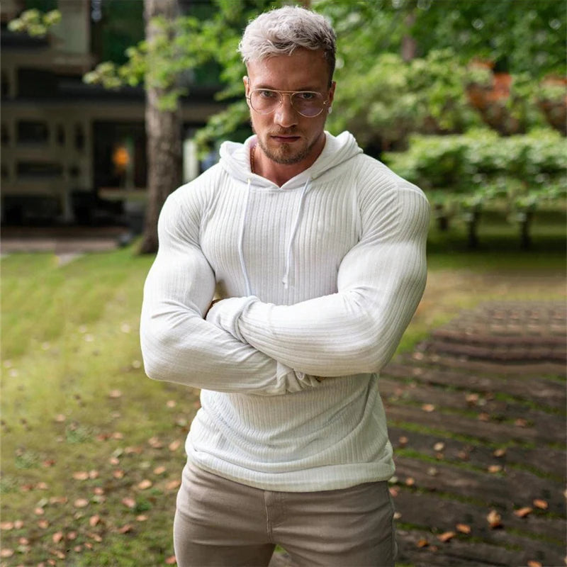Men's Slim Fit Hooded Knit Sweater 