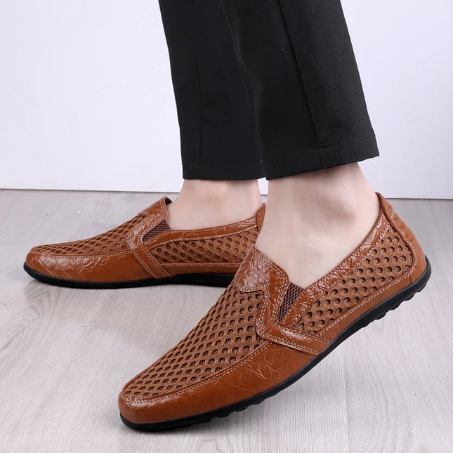 Men's Breathable Mesh Loafers – Lightweight, Non-Slip Outdoor Walking Shoes