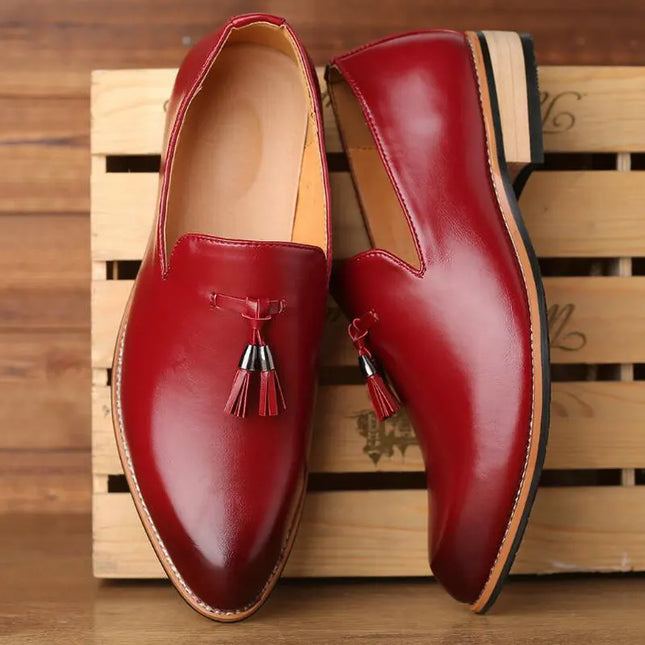 Premium Men's Faux Leather Slip On Shoes - Various Colors