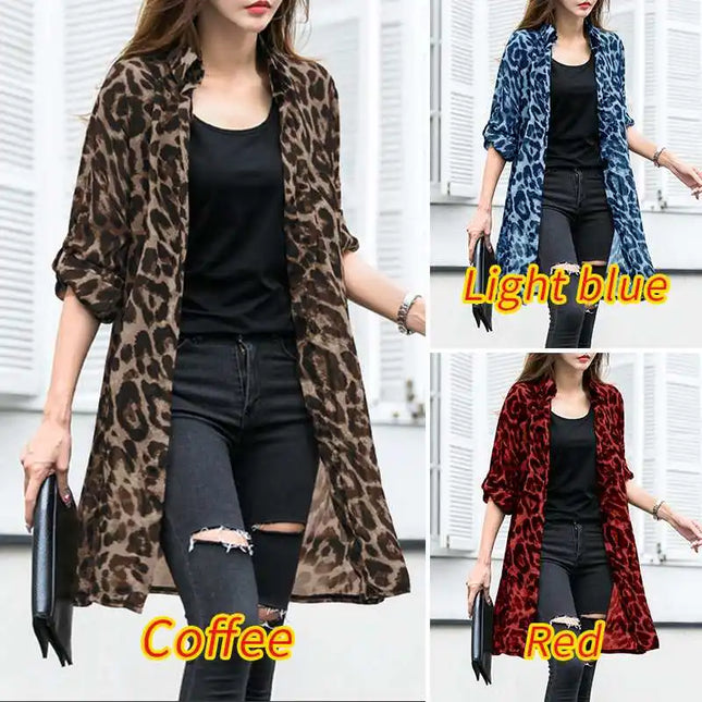 Zanzea Women's Casual Leopard Print Cardigan - Various Colors