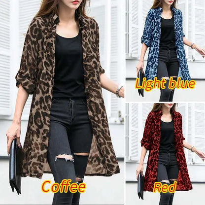 Zanzea Women's Casual Leopard Print Cardigan - Various Colors