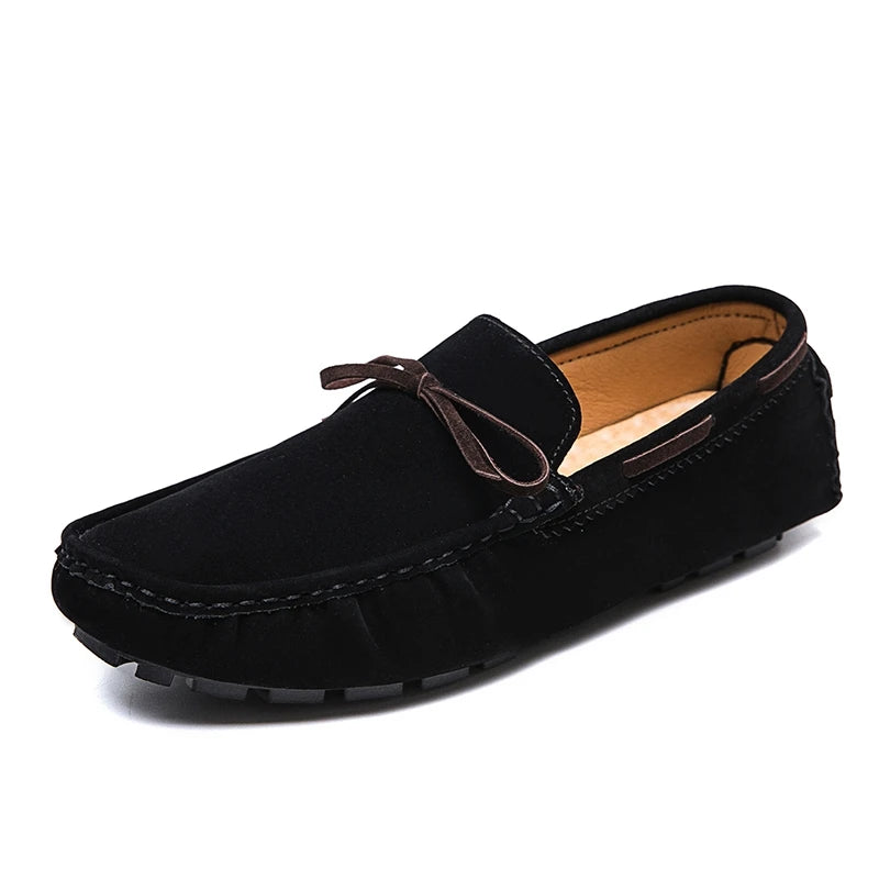 Men's Leather Loafers - Slip-On Flats, Lightweight Casual Shoes