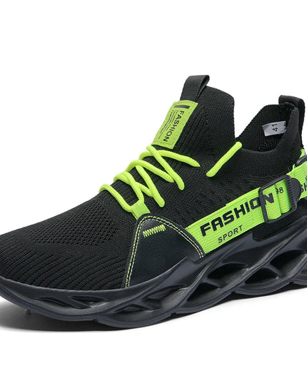 Men's Lightweight Fluorescent Running Sneakers - Breathable, Comfortable, Non-Slip