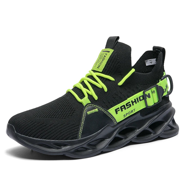 Men's Lightweight Fluorescent Running Sneakers - Breathable, Comfortable, Non-Slip