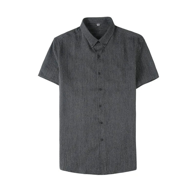 Men's Short Sleeve Slim Fit Striped Shirt