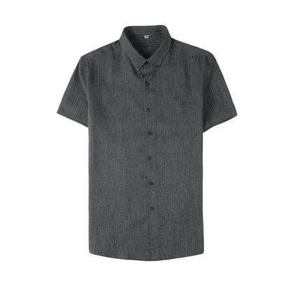 Men's Short Sleeve Slim Fit Striped Shirt