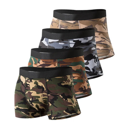 Men's Camo Cotton Boxer Briefs – 4 Pack Comfortable Mens Underwear