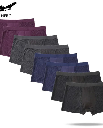 8-Piece Men's Mesh Transparent Boxer Briefs Set - Breathable & Stylish Underwear for Men