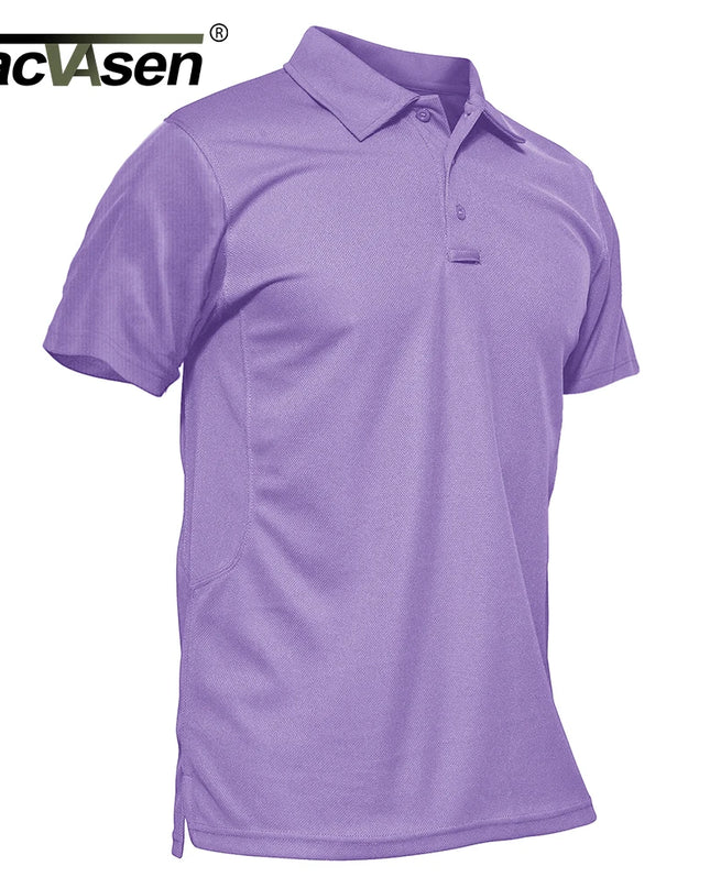 Vibrant Men's Short Sleeve Polo T-Shirt - Quick Dry Fashion Tee