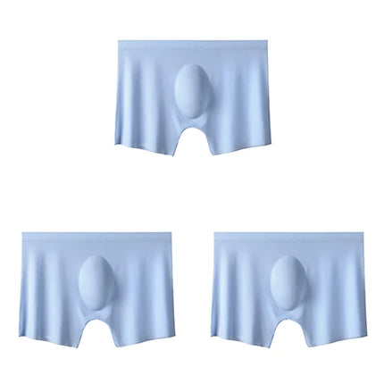 3-pack Men's Ultra-Thin Breathable Seamless Ice Silk Hipster Boxers