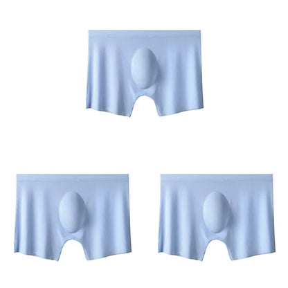 3-pack Men's Ultra-Thin Breathable Seamless Ice Silk Hipster Boxers