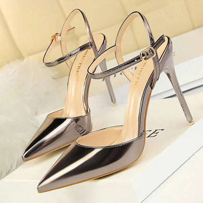 Women's Elegant Pointed Toe Buckle High Heels