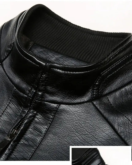Men's Slim Fit Faux Leather Jacket - Stylish and Durable Men's Leather Jacket