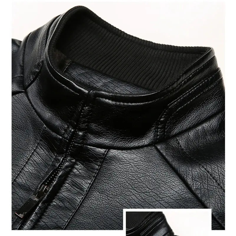 Men's Slim Fit Faux Leather Jacket - Stylish and Durable Men's Leather Jacket
