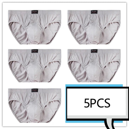 5-Pack 100% Cotton Men's Comfortable Briefs - Various Colors