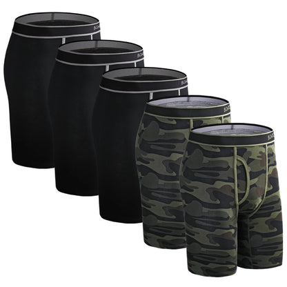 5 Pack Men's Cotton Boxer Shorts – Comfortable Breathable Men's Underwear Set