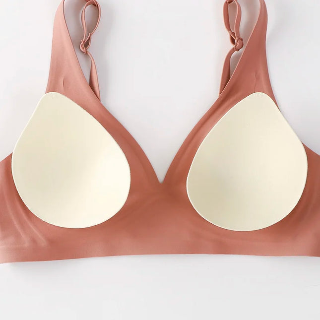 FINETOO Women's Soft Wireless Deep V Padded Bra