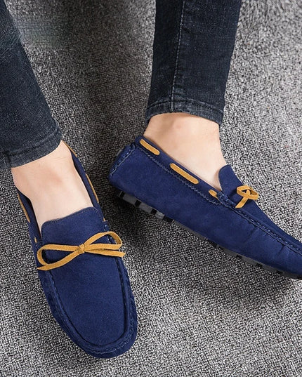 Men's Leather Loafers - Slip-On Flats, Lightweight Casual Shoes