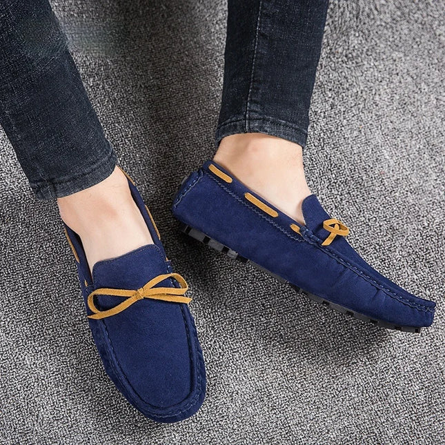 Men's Leather Loafers - Slip-On Flats, Lightweight Casual Shoes