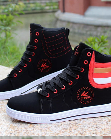 Men's High-Top Lace-Up Sneakers - Various Colors