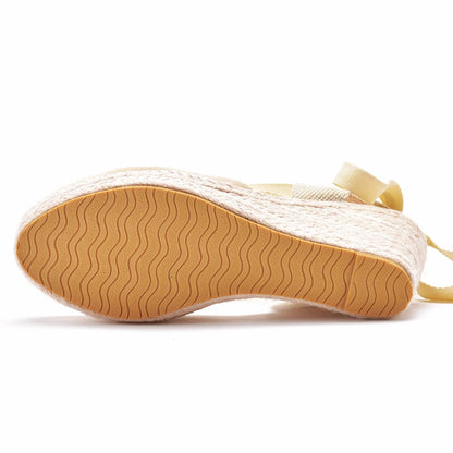 Stylish Closed-Toe Bandage  Wedge Sandals for Women