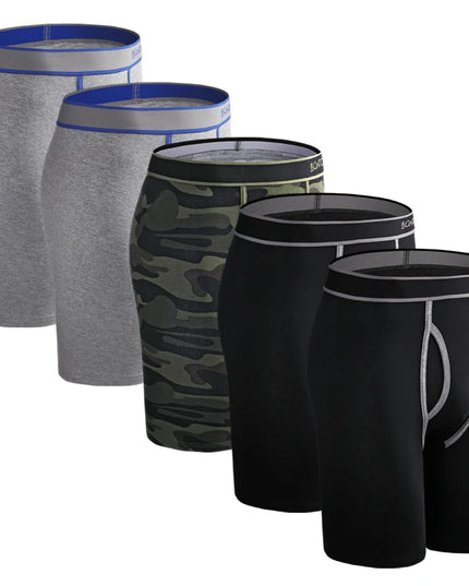 5 Pack Men's Cotton Boxer Shorts – Comfortable Breathable Men's Underwear Set
