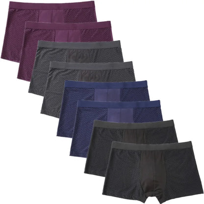 8-Piece Men's Mesh Transparent Boxer Briefs Set - Breathable & Stylish Underwear for Men