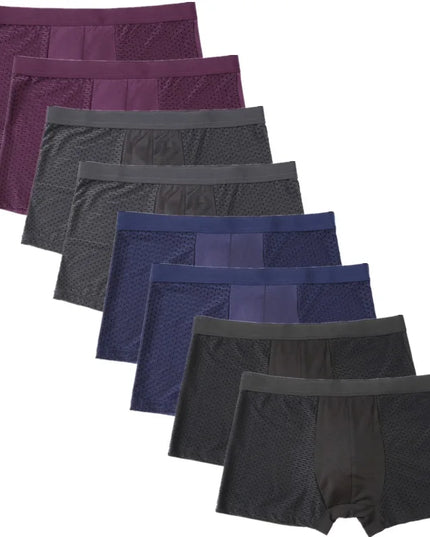 8-Piece Men's Mesh Transparent Boxer Briefs Set - Breathable & Stylish Underwear for Men