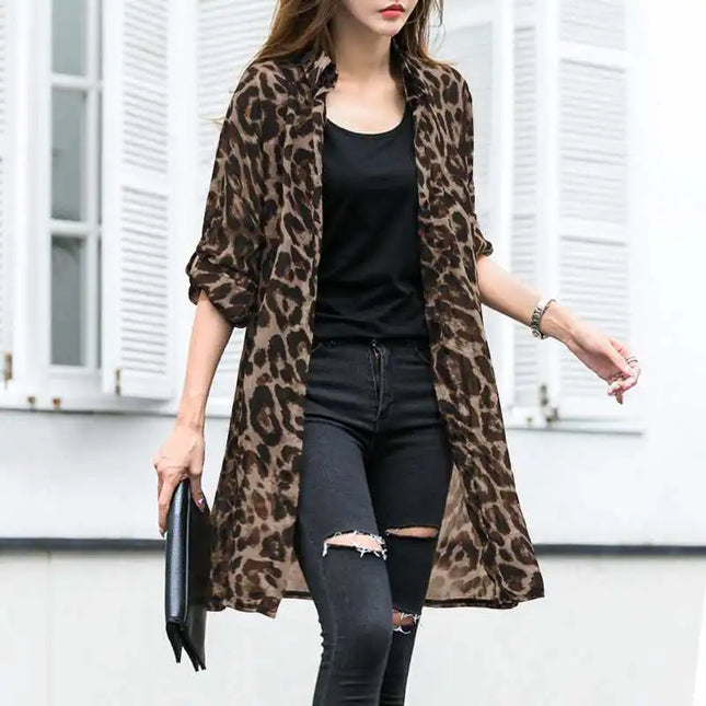 Zanzea Women's Casual Leopard Print Cardigan - Various Colors