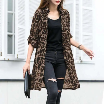 Zanzea Women's Casual Leopard Print Cardigan - Various Colors