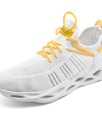 Men's Lightweight Fluorescent Running Sneakers - Breathable, Comfortable, Non-Slip